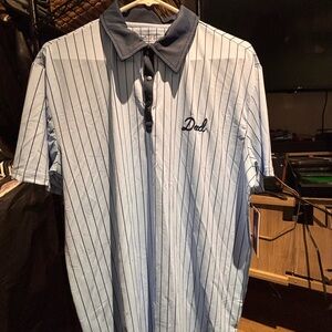 Men's Blue Striped Polo Shirt
